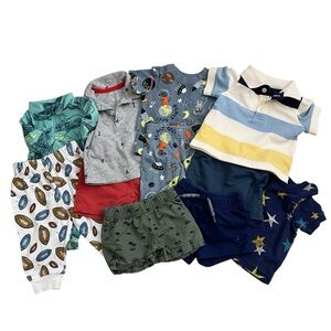 Bundle of Colorful Baby Clothing Sets Outfits 12 Pieces Boy Size 0-3 Months